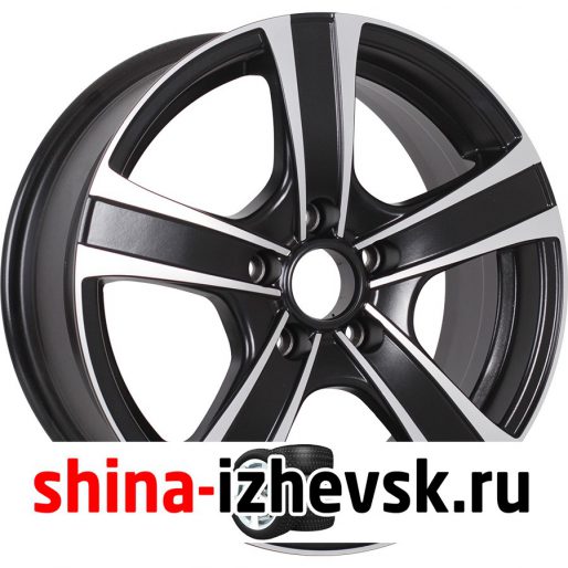 Колесный диск Tech Line 619 6.5xR16 5×110 ET37 DIA65.1 чёрный матовый с полированной лицевой частью в Ижевске